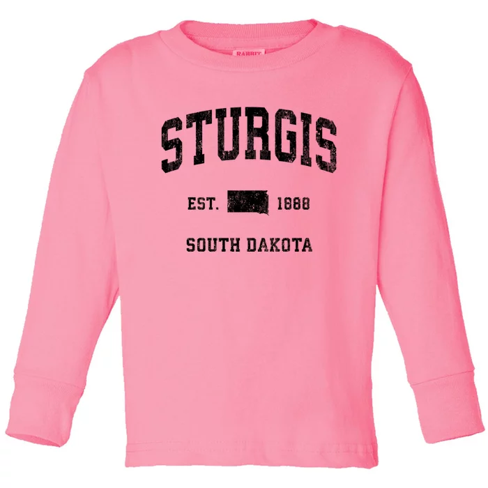 Sturgis South Dakota Sd Vintage Athletic Sports Toddler Long Sleeve Shirt