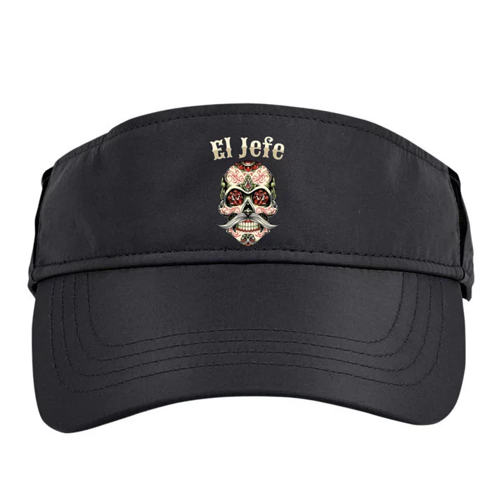 Sugar Skull Dia De Los Muertos El Jefe Design Adult Drive Performance Visor