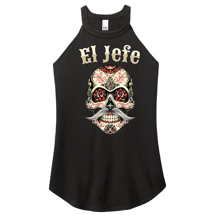 Sugar Skull Dia De Los Muertos El Jefe Design Women’s Perfect Tri Rocker Tank