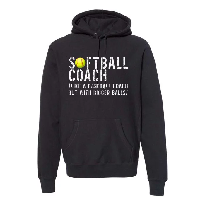 Softball Softball Dad Softball Coach Premium Hoodie