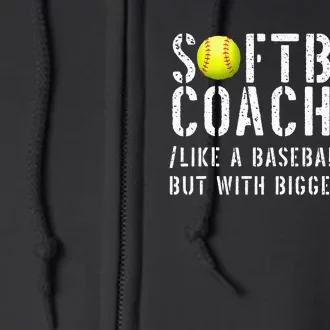 Softball Softball Dad Softball Coach Full Zip Hoodie