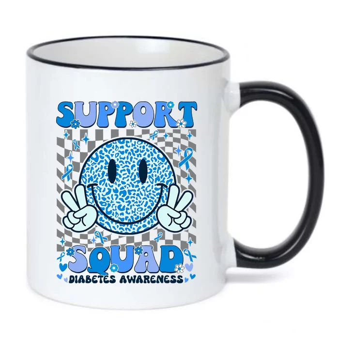 Support Squad Diabetes Awareness Black Color Changing Mug