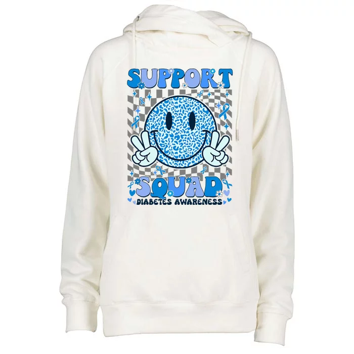 Support Squad Diabetes Awareness Womens Funnel Neck Pullover Hood