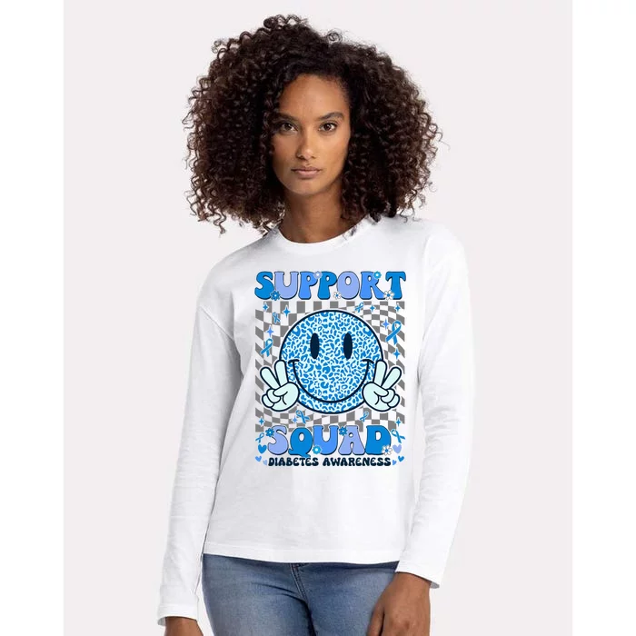 Support Squad Diabetes Awareness Womens Cotton Relaxed Long Sleeve T-Shirt