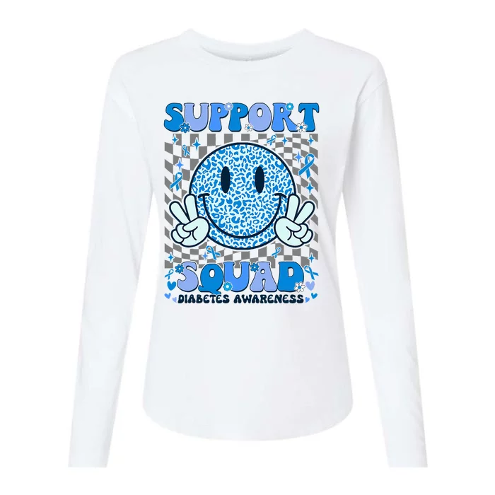 Support Squad Diabetes Awareness Womens Cotton Relaxed Long Sleeve T-Shirt