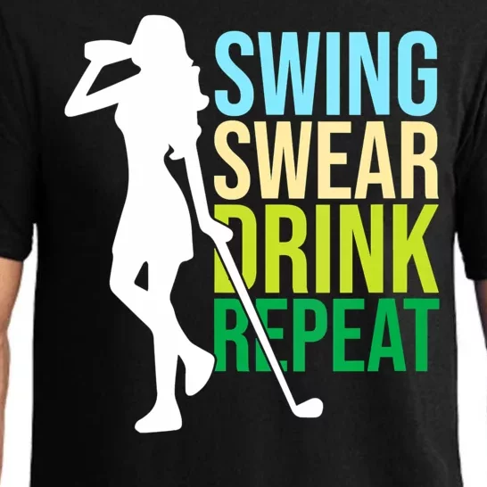 Swing Swear Drink Repeat Love Golf Pajama Set