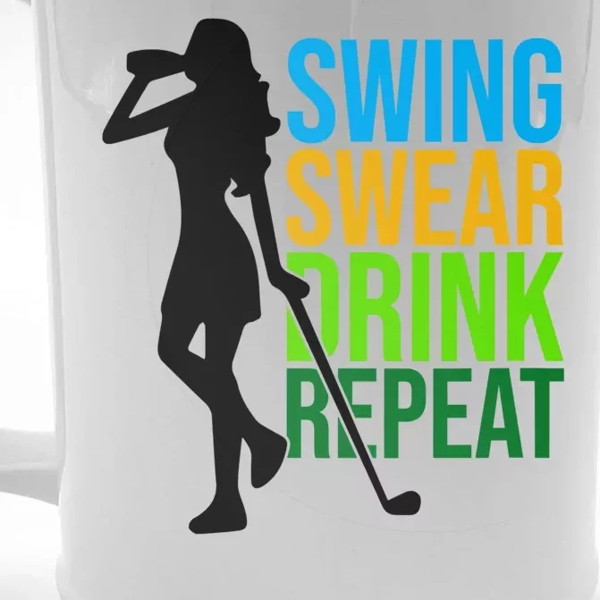 Swing Swear Drink Repeat Love Golf Front & Back Beer Stein