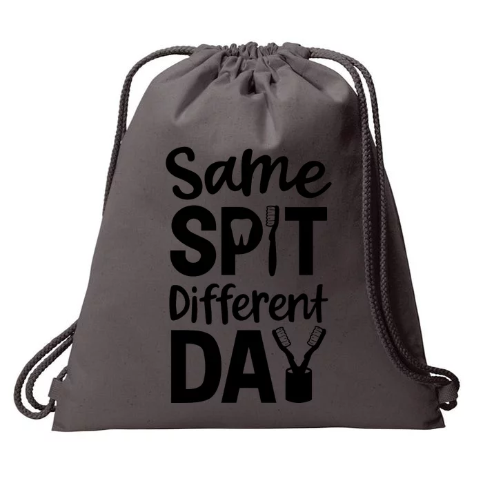 Same Spit Different Day Cute Tooth Dental Assistant Drawstring Bag