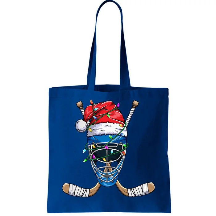 Santa Sports Design Christmas Hockey Player Gift Tote Bag