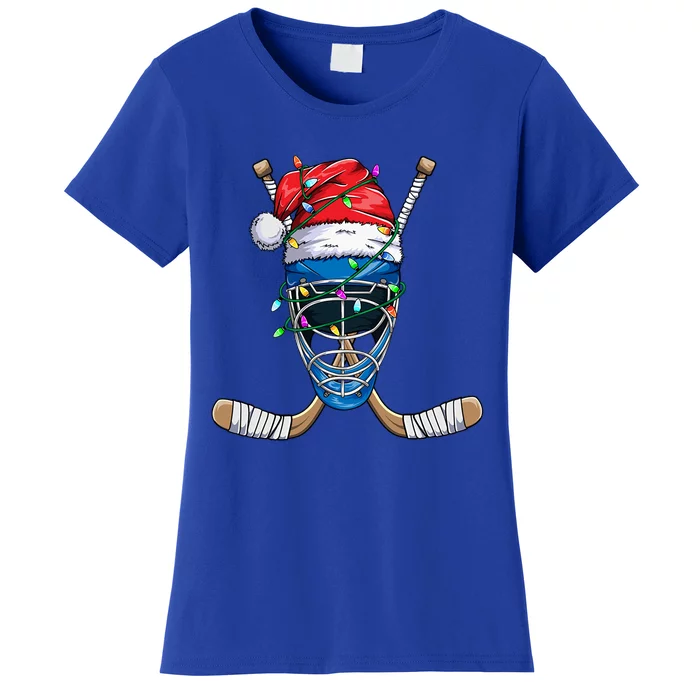 Santa Sports Design Christmas Hockey Player Gift Women's T-Shirt