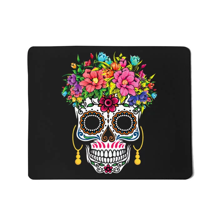 Sugar Skull Day Of The Dead Dia De Los Muertos Halloween Mousepad