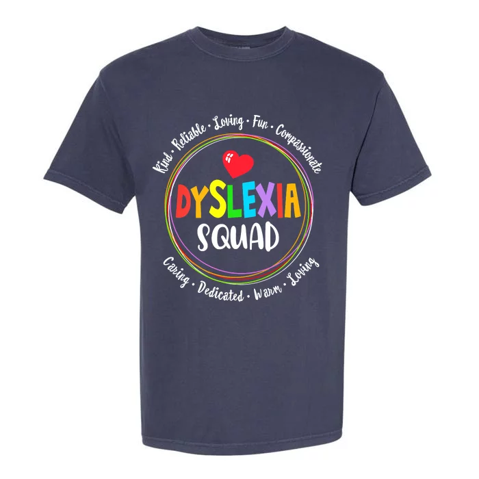 School Support Dyslexia Squad Awareness Month Teacher Garment-Dyed Heavyweight T-Shirt