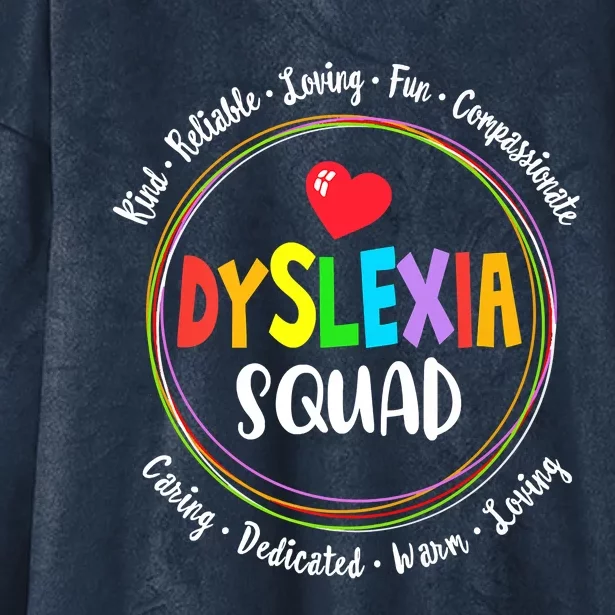 School Support Dyslexia Squad Awareness Month Teacher Hooded Wearable Blanket