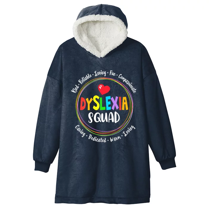 School Support Dyslexia Squad Awareness Month Teacher Hooded Wearable Blanket