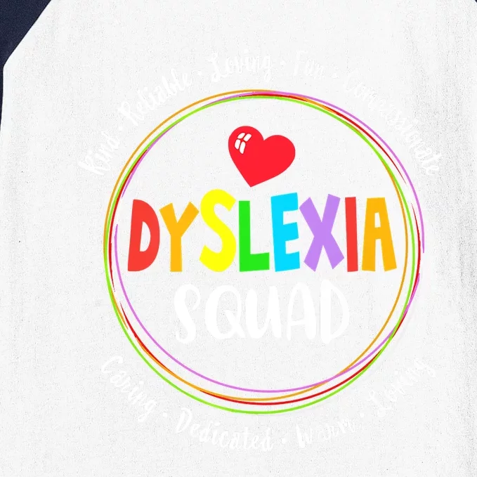 School Support Dyslexia Squad Awareness Month Teacher Baseball Sleeve Shirt