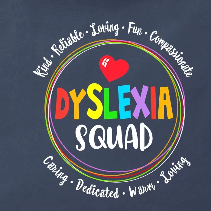 School Support Dyslexia Squad Awareness Month Teacher Zip Tote Bag