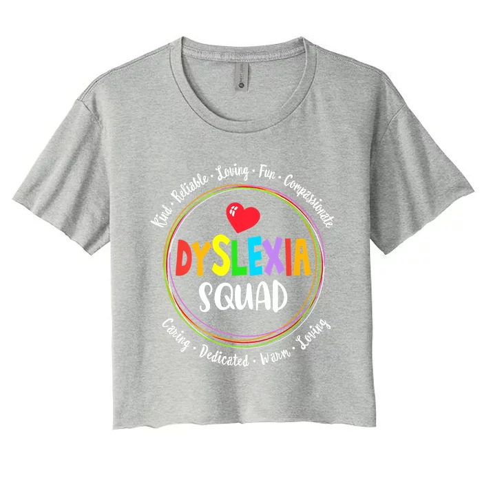 School Support Dyslexia Squad Awareness Month Teacher Women's Crop Top Tee