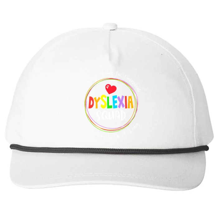 School Support Dyslexia Squad Awareness Month Teacher Snapback Five-Panel Rope Hat