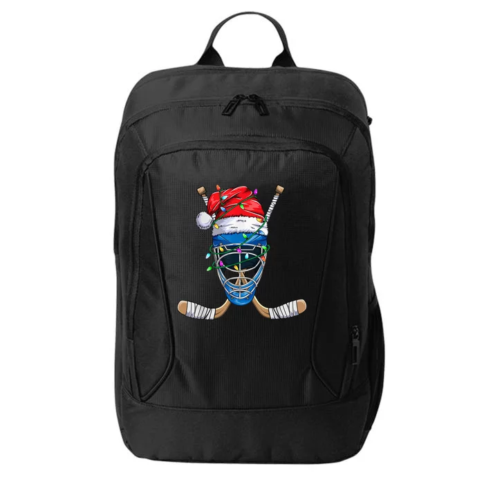 Santa Sports Design For  Boys Christmas Hockey Player City Backpack