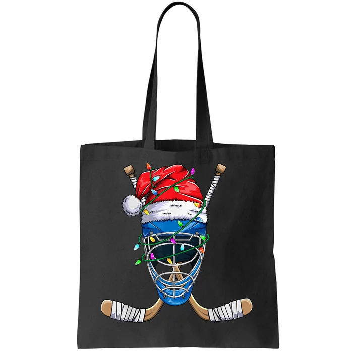 Santa Sports Design For  Boys Christmas Hockey Player Tote Bag