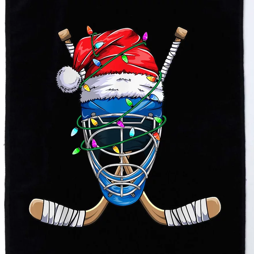 Santa Sports Design For  Boys Christmas Hockey Player Platinum Collection Golf Towel