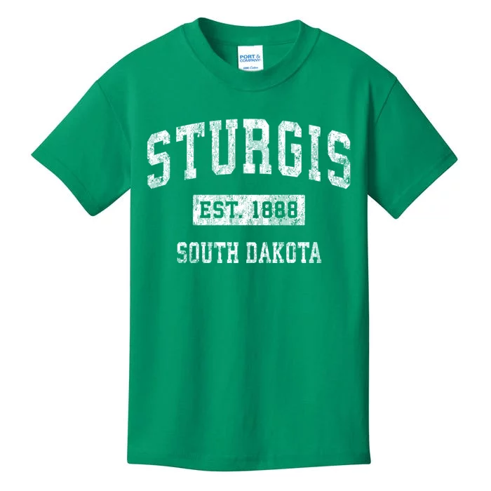 Sturgis South Dakota Sd Vintage Established Sports Design Kids T-Shirt