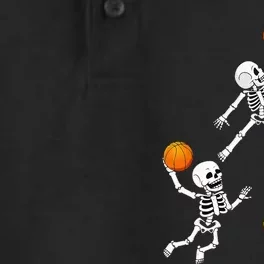 Spooky Slam Dunk Halloween Basketball Skeleton Dry Zone Grid Performance Polo