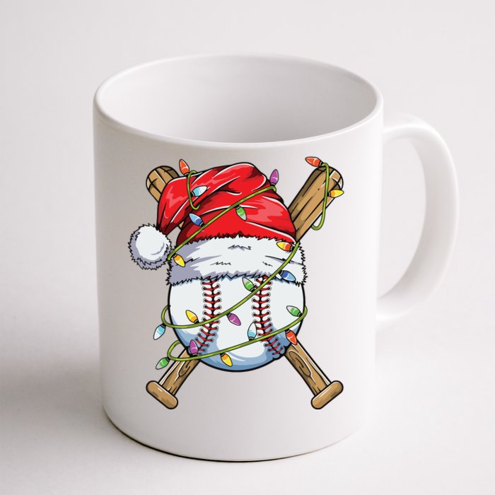 Santa Sports Design For Boy Christmas Baseball Player Front & Back Coffee Mug