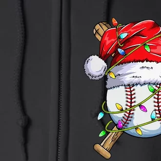 Santa Sports Design For Christmas Baseball Player Full Zip Hoodie