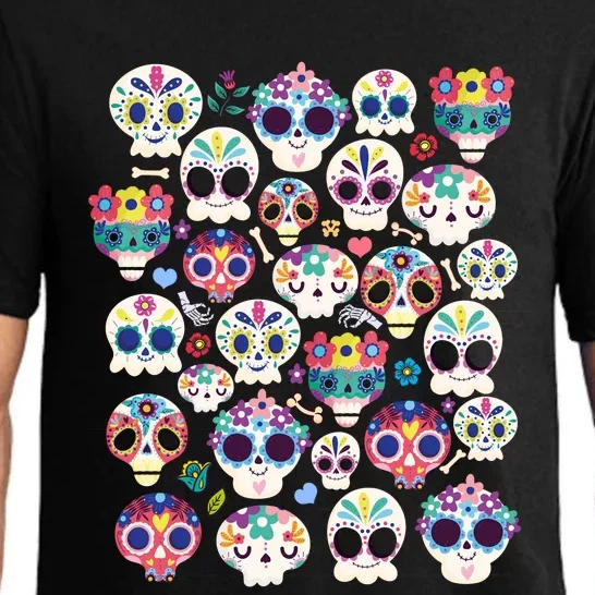 Sugar Skull Dia De Los Muertos Funny Day Of The Dead Kids Pajama Set