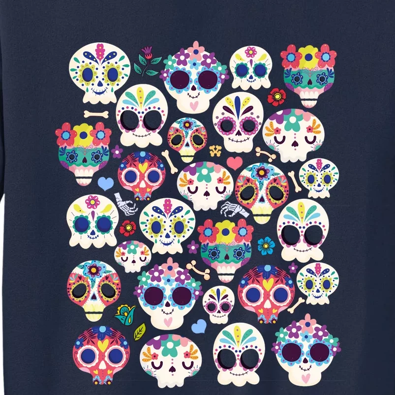 Sugar Skull Dia De Los Muertos Funny Day Of The Dead Kids Tall Sweatshirt