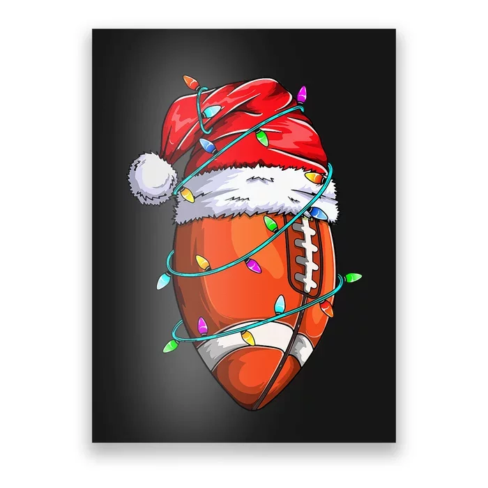 Santa Sports Design For Christmas Football Player Poster