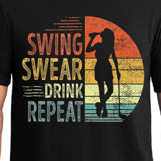 Swing Swear Drink Repeat Love Golf Golfer Women Girl Pajama Set