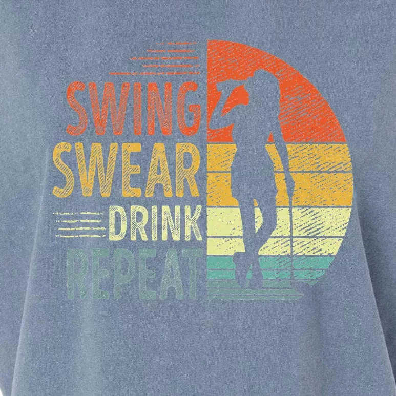 Swing Swear Drink Repeat Love Golf Golfer Women Girl Garment-Dyed Women's Muscle Tee