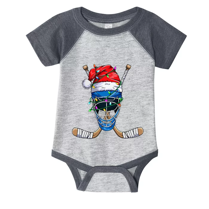 Santa Sports Design For Christmas Hockey Player Infant Baby Jersey Bodysuit