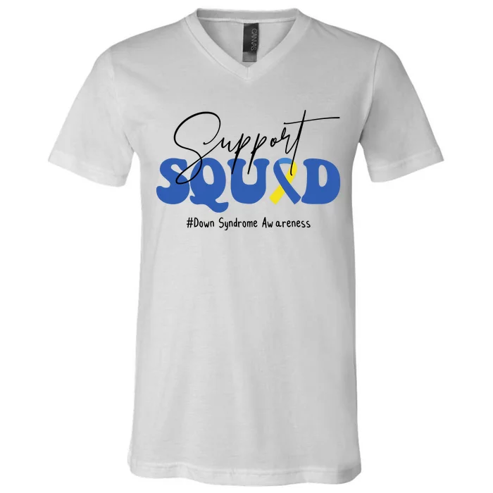 Support Squad Down Syndrome Awareness Month V-Neck T-Shirt