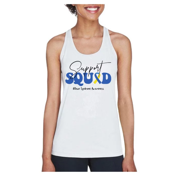 Support Squad Down Syndrome Awareness Month Women's Racerback Tank