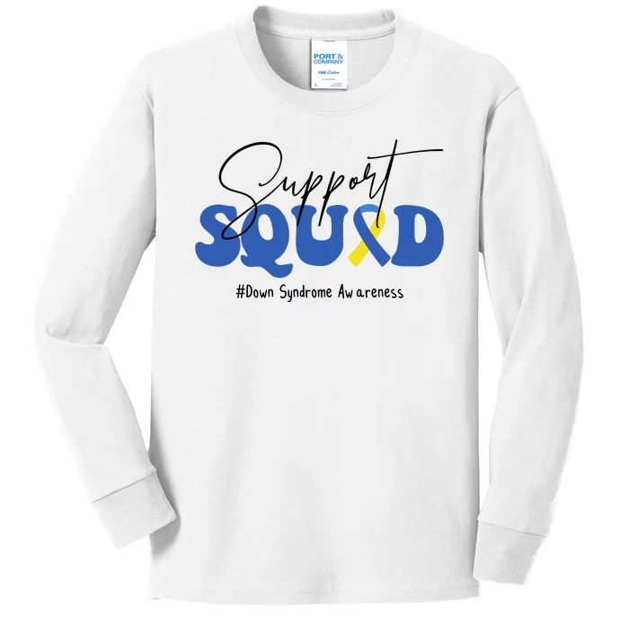 Support Squad Down Syndrome Awareness Month Kids Long Sleeve Shirt