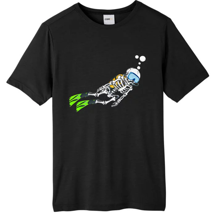 Skeleton Scuba Diving Halloween Diver ChromaSoft Performance T-Shirt