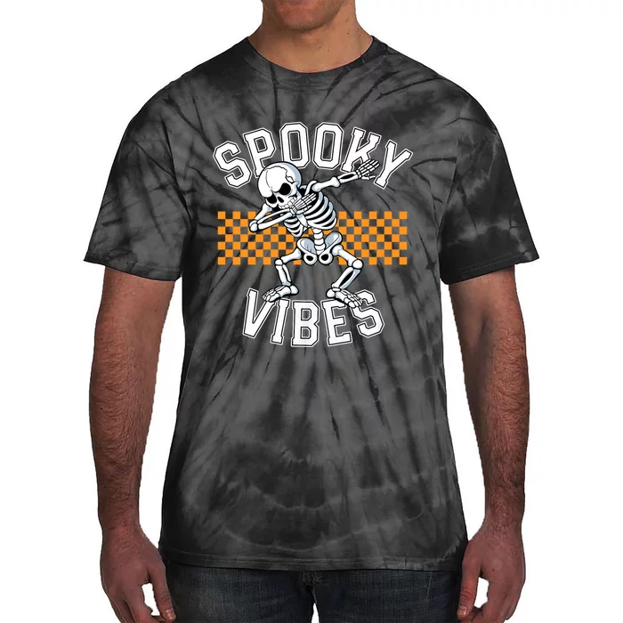 Spooky Squad Dabbing Skeleton Monster Halloween Tie-Dye T-Shirt