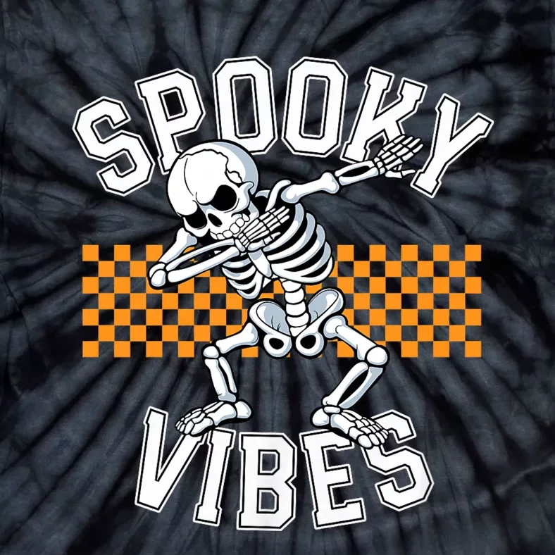 Spooky Squad Dabbing Skeleton Monster Halloween Tie-Dye T-Shirt