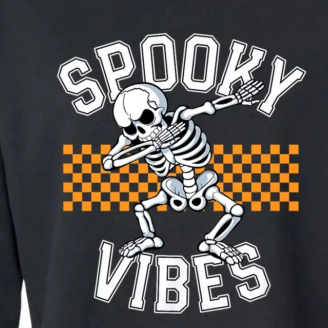 Spooky Squad Dabbing Skeleton Monster Halloween Cropped Pullover Crew