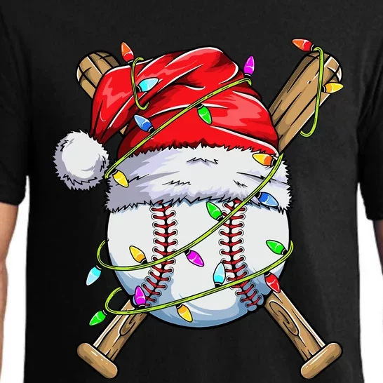 Santa Sports Design For Boy Christmas Baseball Player Pajama Set