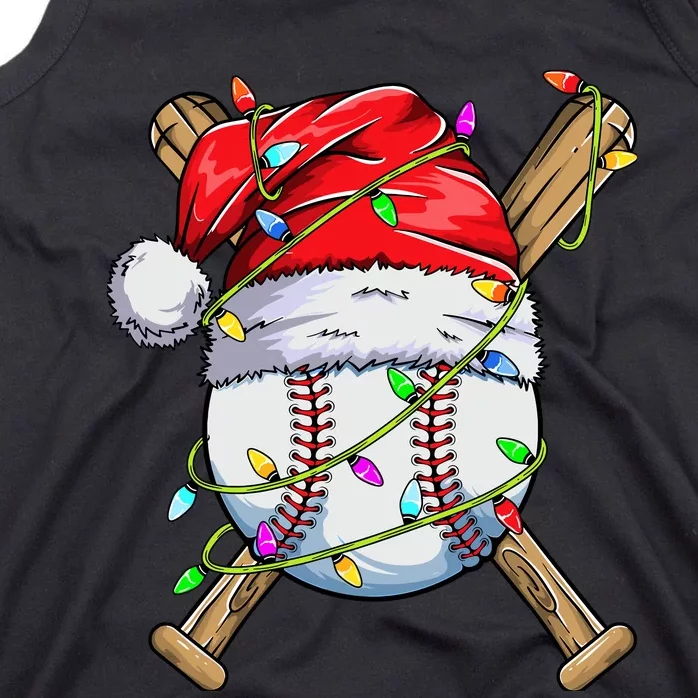 Santa Sports Design For Boy Christmas Baseball Player Tank Top