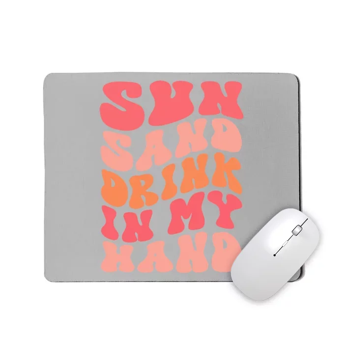 Sun Sand Drink In My Hand Ring On My Hand Bachelorette Party Mousepad