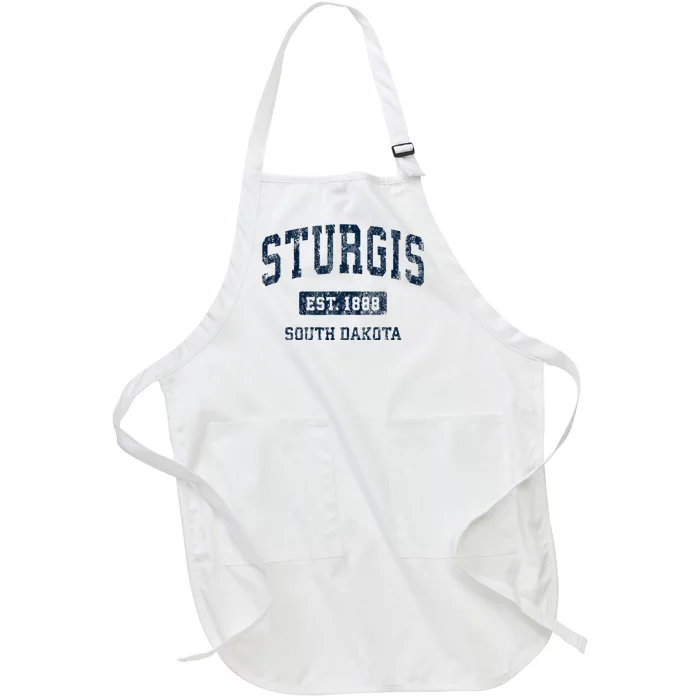 Sturgis South Dakota Sd Vintage Athletic Sports Design Full-Length Apron With Pocket