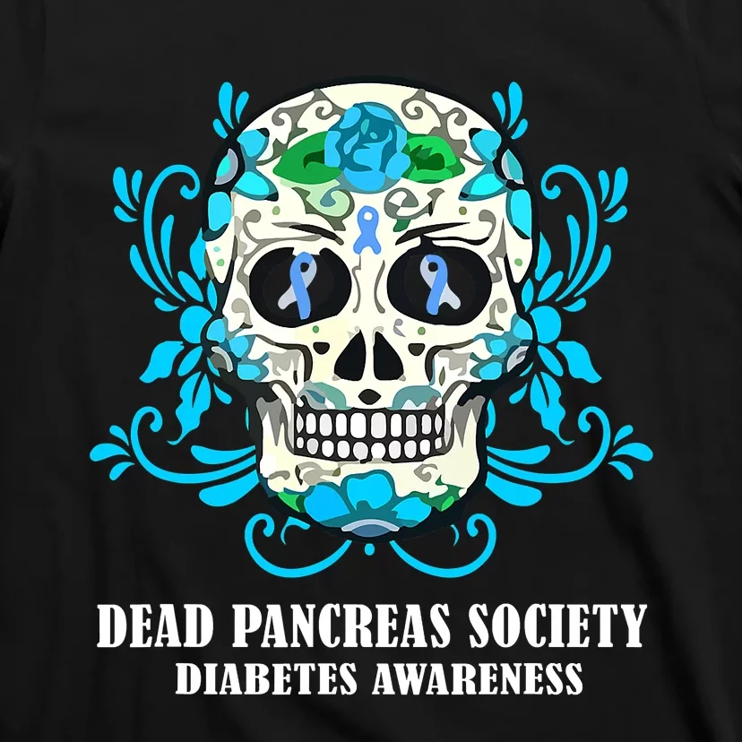 Sugar Skull Dead Pancreas Society Diabetes Awareness T-Shirt