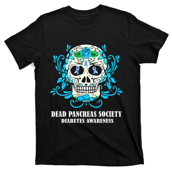 Sugar Skull Dead Pancreas Society Diabetes Awareness T-Shirt