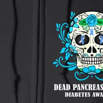 Sugar Skull Dead Pancreas Society Diabetes Awareness Full Zip Hoodie