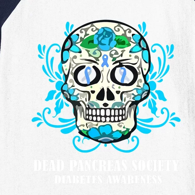 Sugar Skull Dead Pancreas Society Diabetes Awareness Baseball Sleeve Shirt